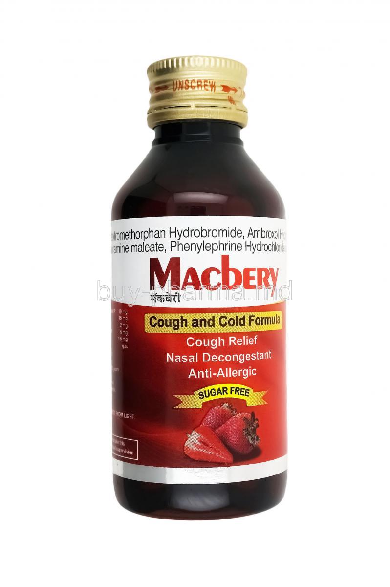 Macbery Syrup, Ammonium Chloride, Bromhexine, Dextromethorphan and Menthol