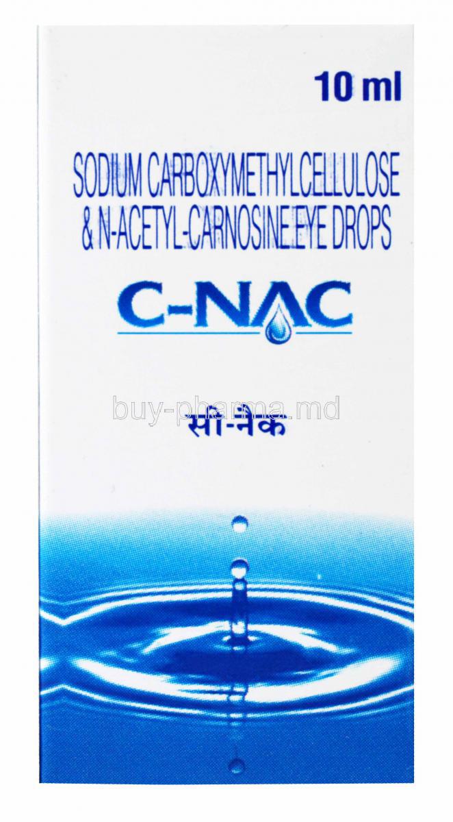 Generic Can-C, Carboxymethylcellulose/ N-Acetyl-Carnosine, box front presentation