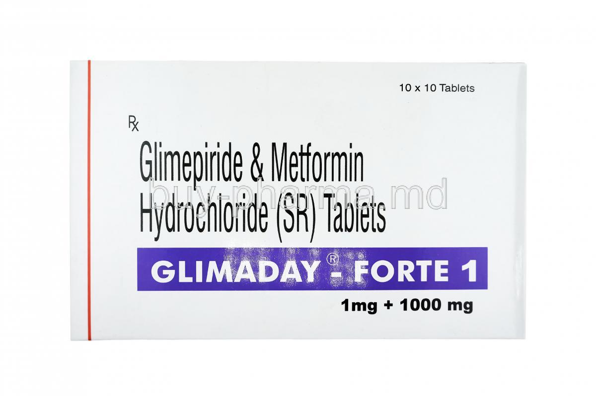 Glimaday Forte, Glimepiride and Metformin 1mg