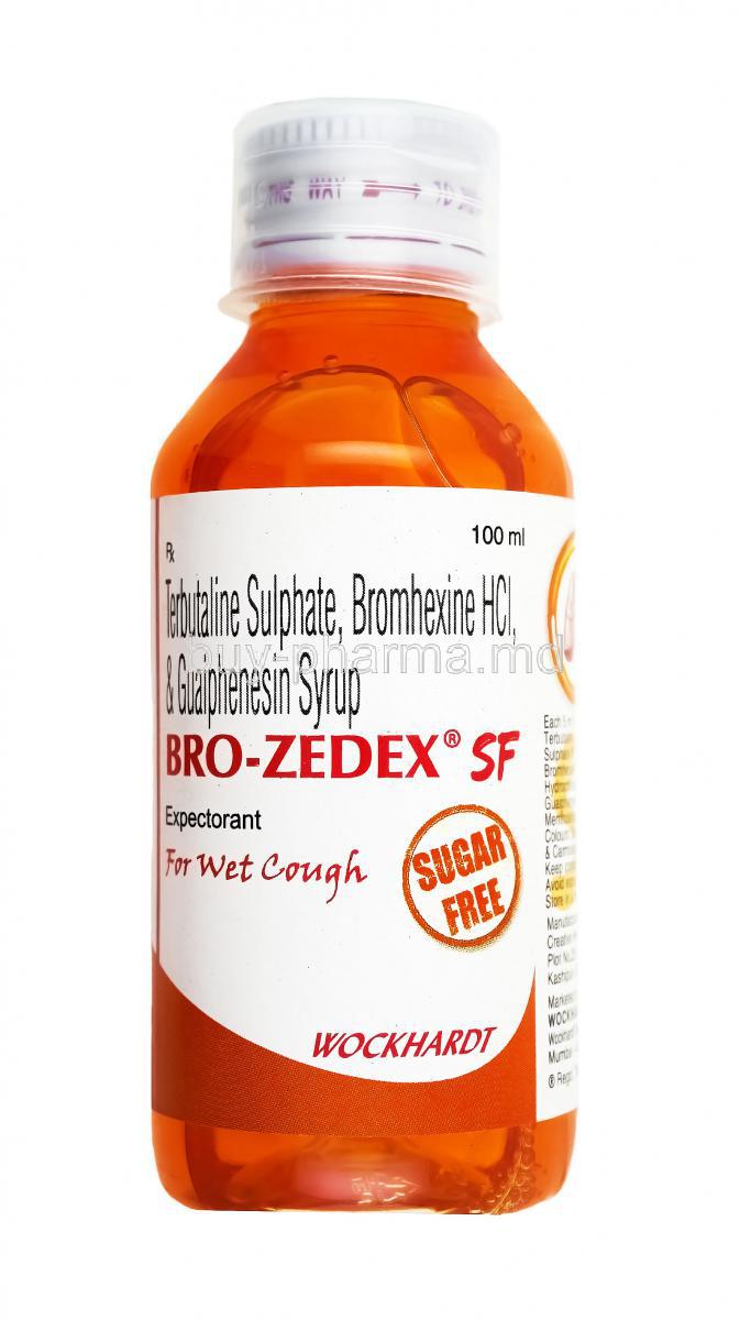 Bro-Zedex SF Syrup, Guaifenesin, Terbutaline and Bromhexine