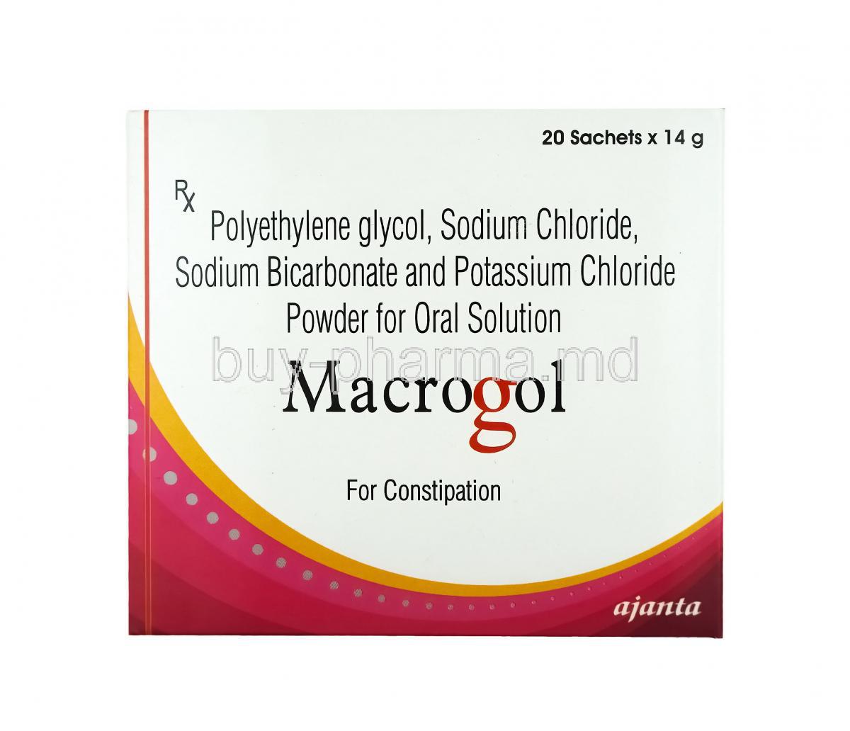 Macrogol Powder, Macrogol, Sodium chloride, Sodium bicarbonate and Potassium chloride