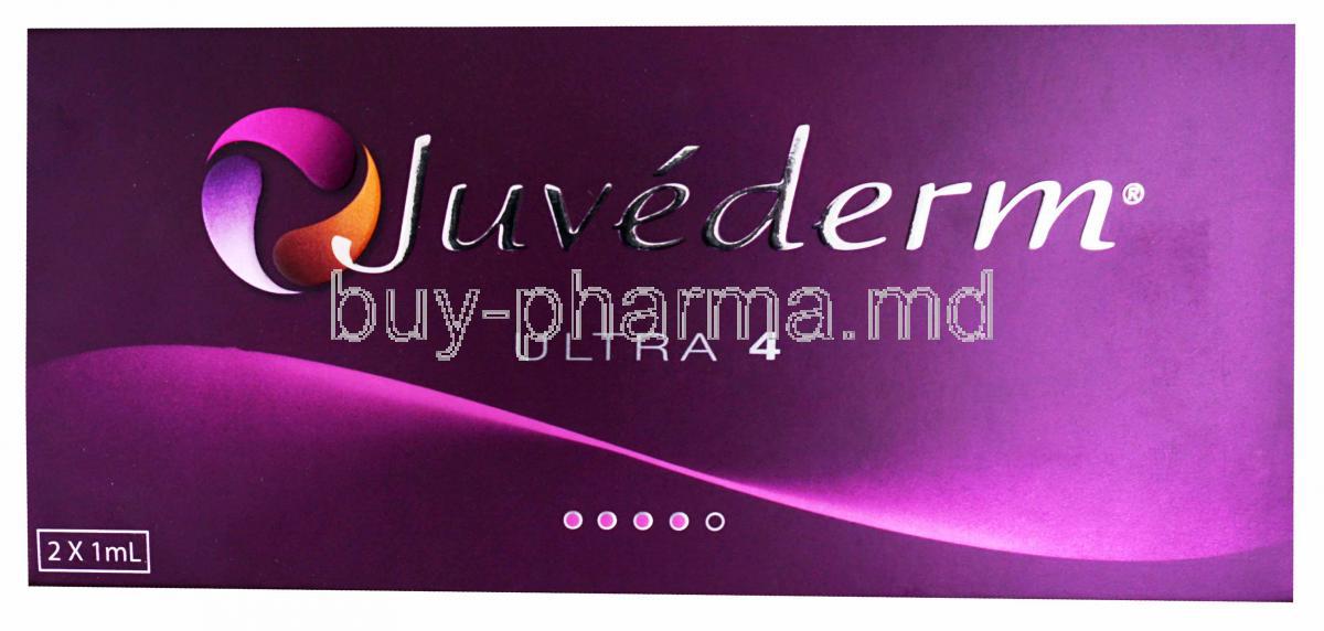 Juvederm Ultra 4, 2 x 1mL, box top presentation