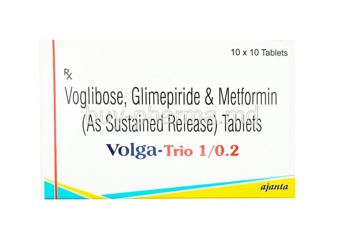 Volga Trio, Glimepiride, Metformin and Voglibose 1mg