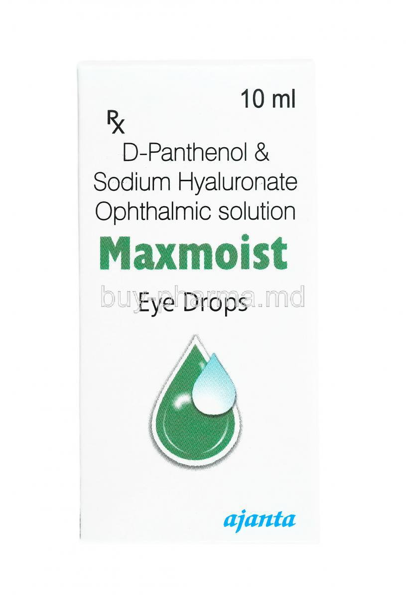 Maxmoist Eye Drop, Hyaluronic Acid and D-Panthenol