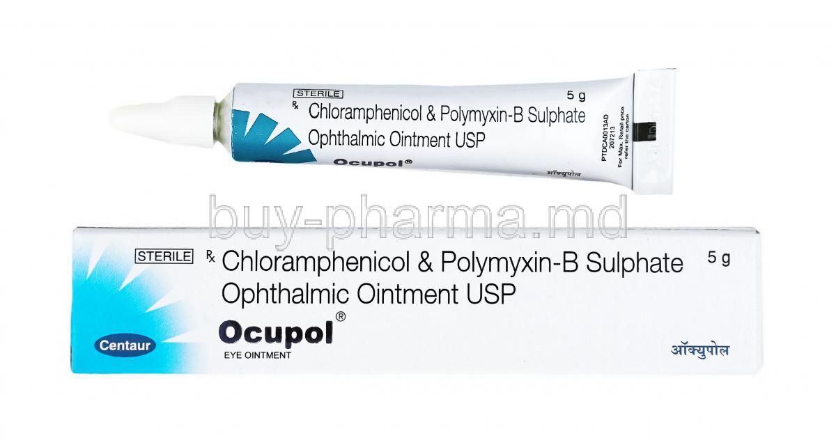 Ocupol Eye Ointment, Chloramphenicol and Polymyxin B