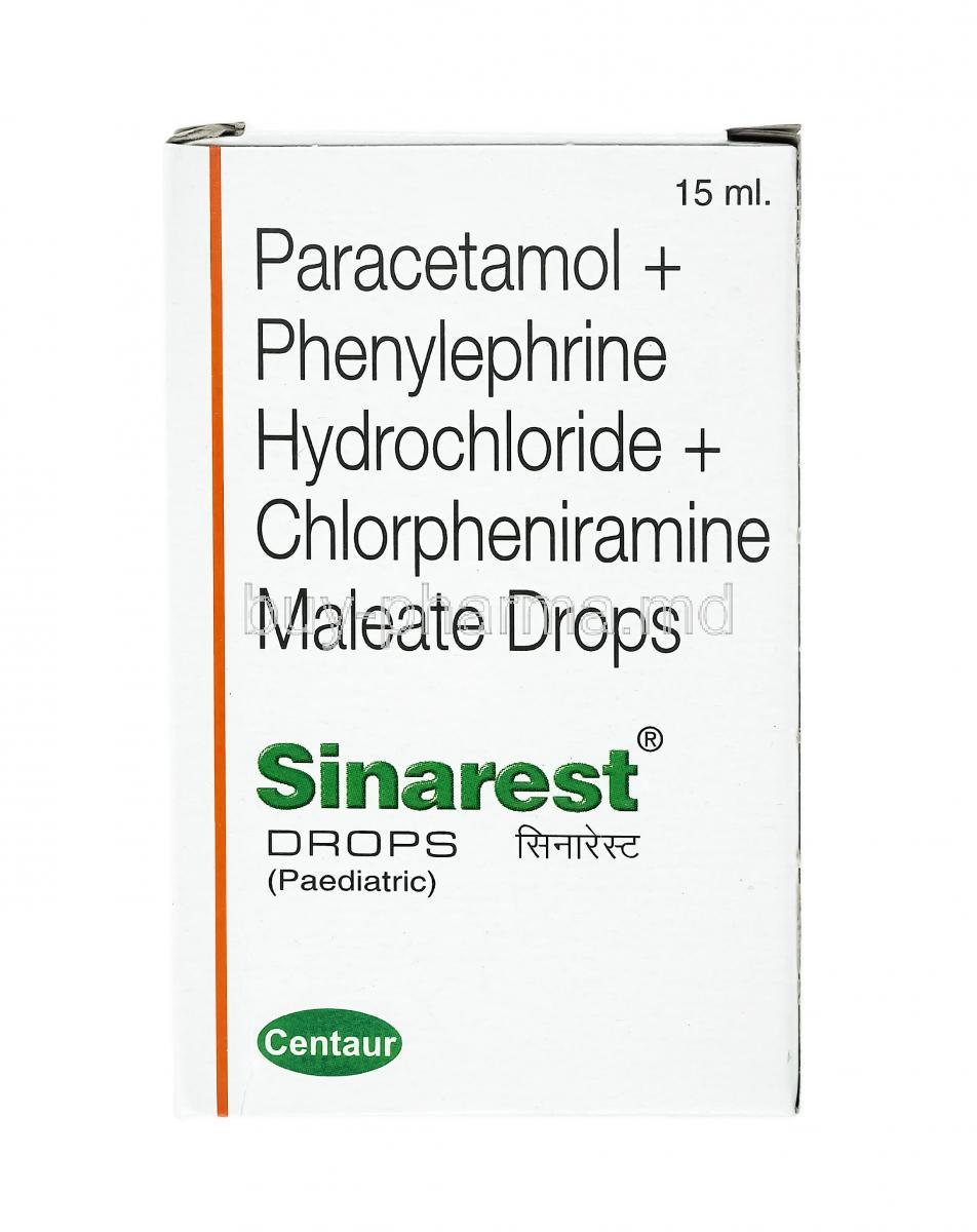 Sinarest Oral Drops, Chlorpheniramine, Paracetamol and Phenylephrine
