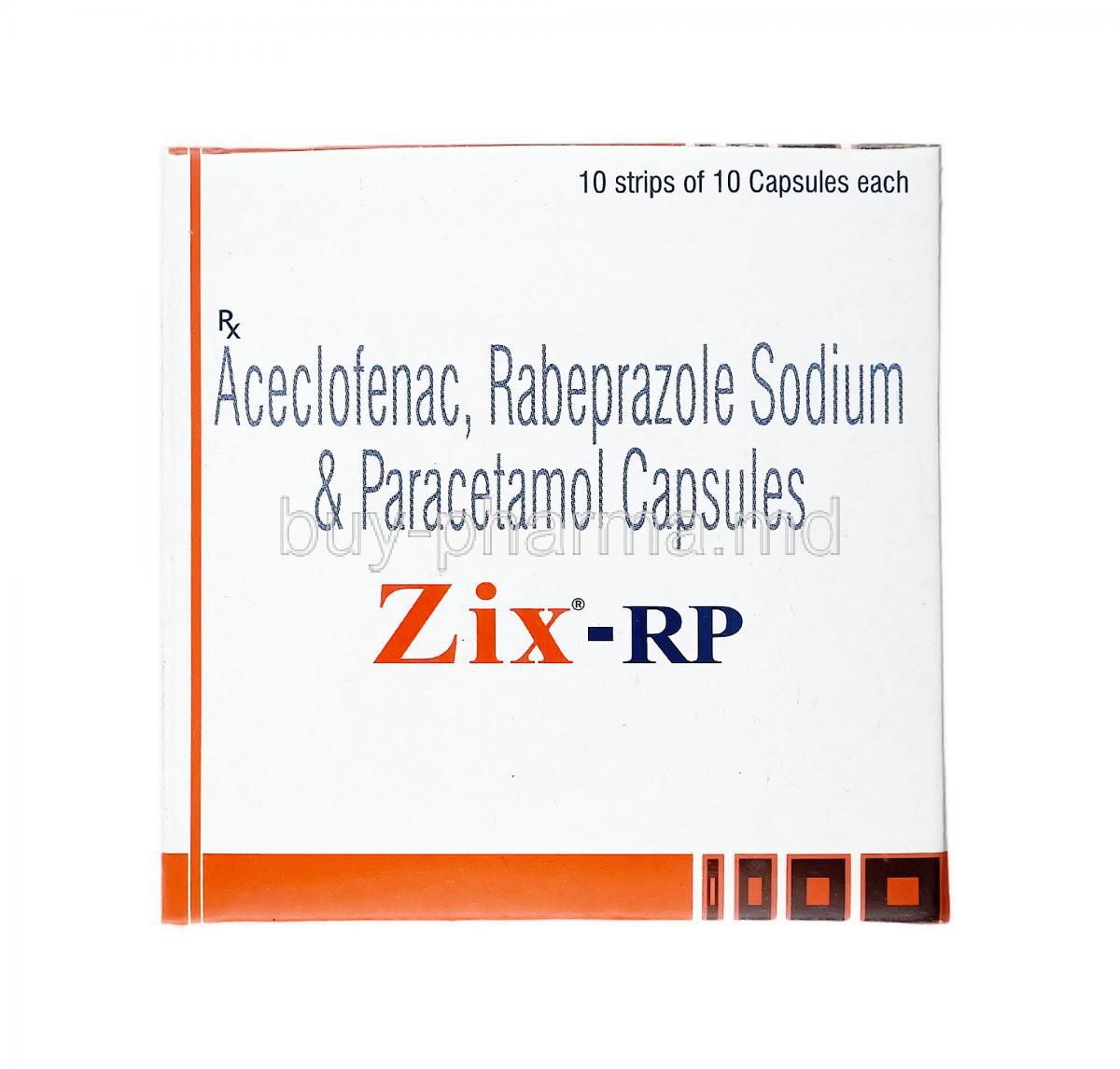 Zix RP, Aceclofenac, Paracetamol and Rabeprazole