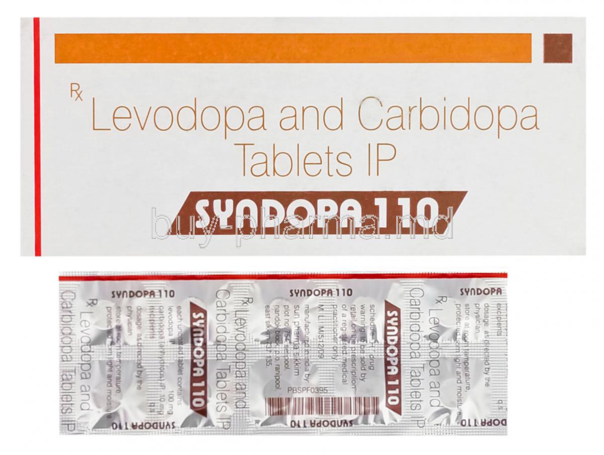 Syndopa 110, Generic Sinemet, Levodopa 100mg and Carbidopa 10mg