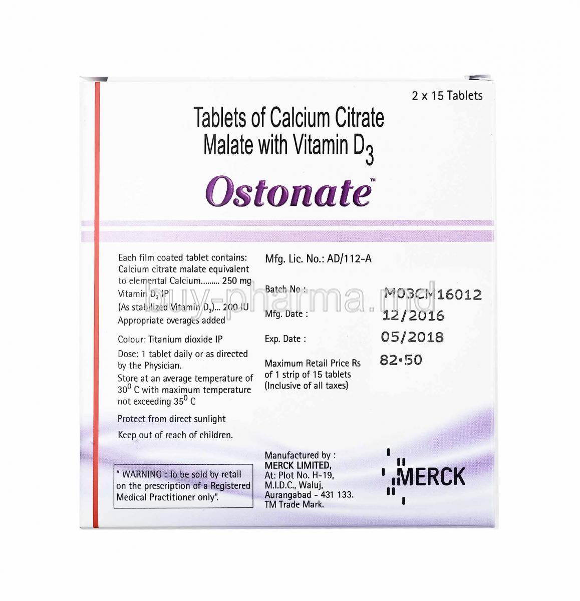 Buy Ostonate Calcium Citrate Malate Vitamin D3 Ostonate