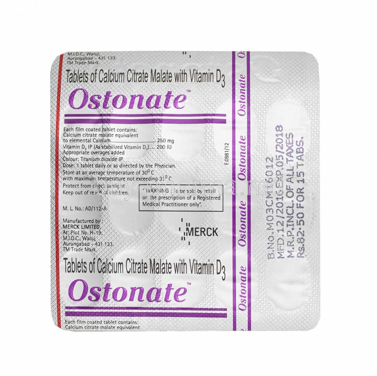 Buy Ostonate Calcium Citrate Malate Vitamin D3 Ostonate