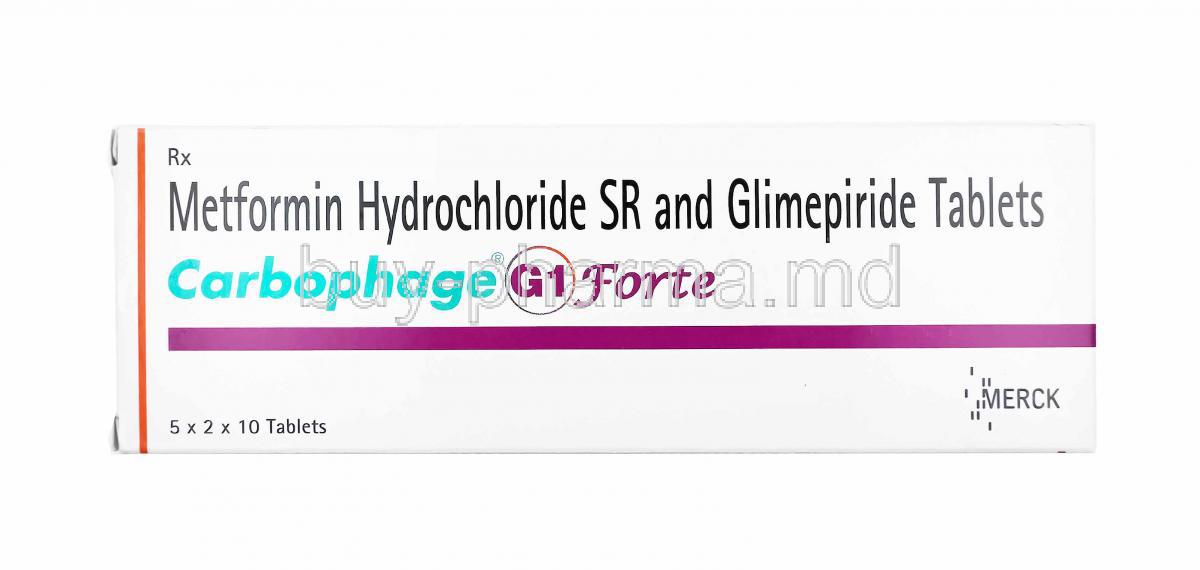 Carbophage G Forte, Glimepiride and Metformin 1gm