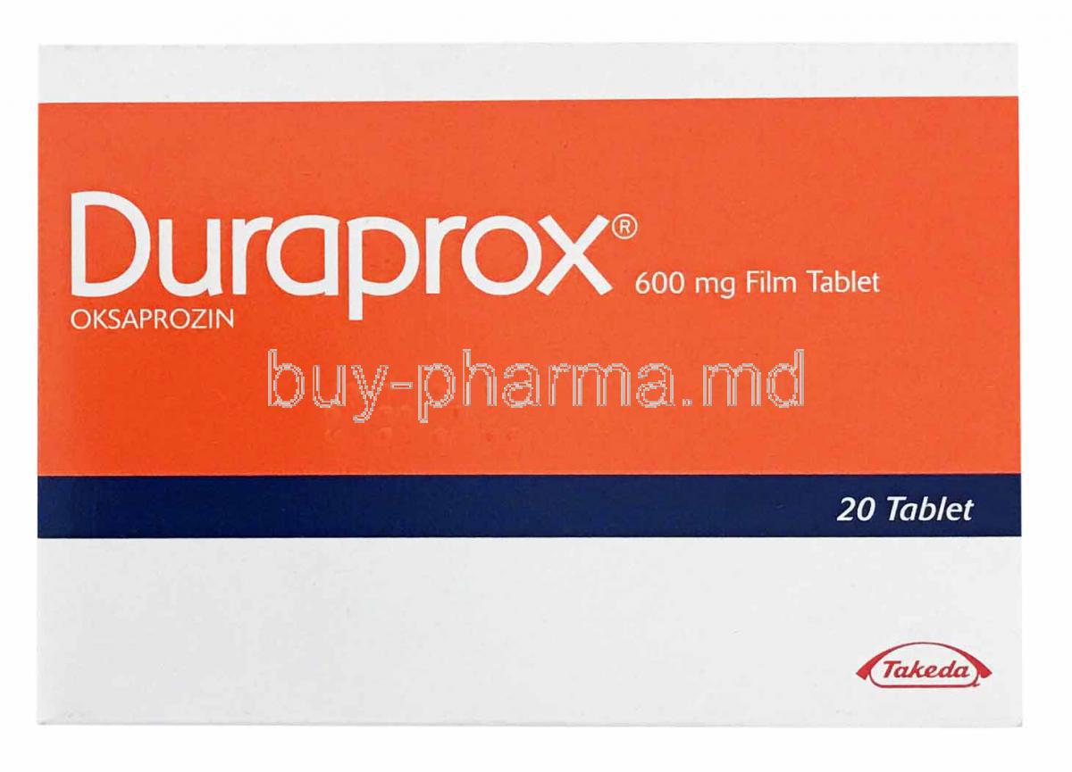 Duraprox, Oxaprozin, 600mg 20 tablet, Takeda, box front presentation