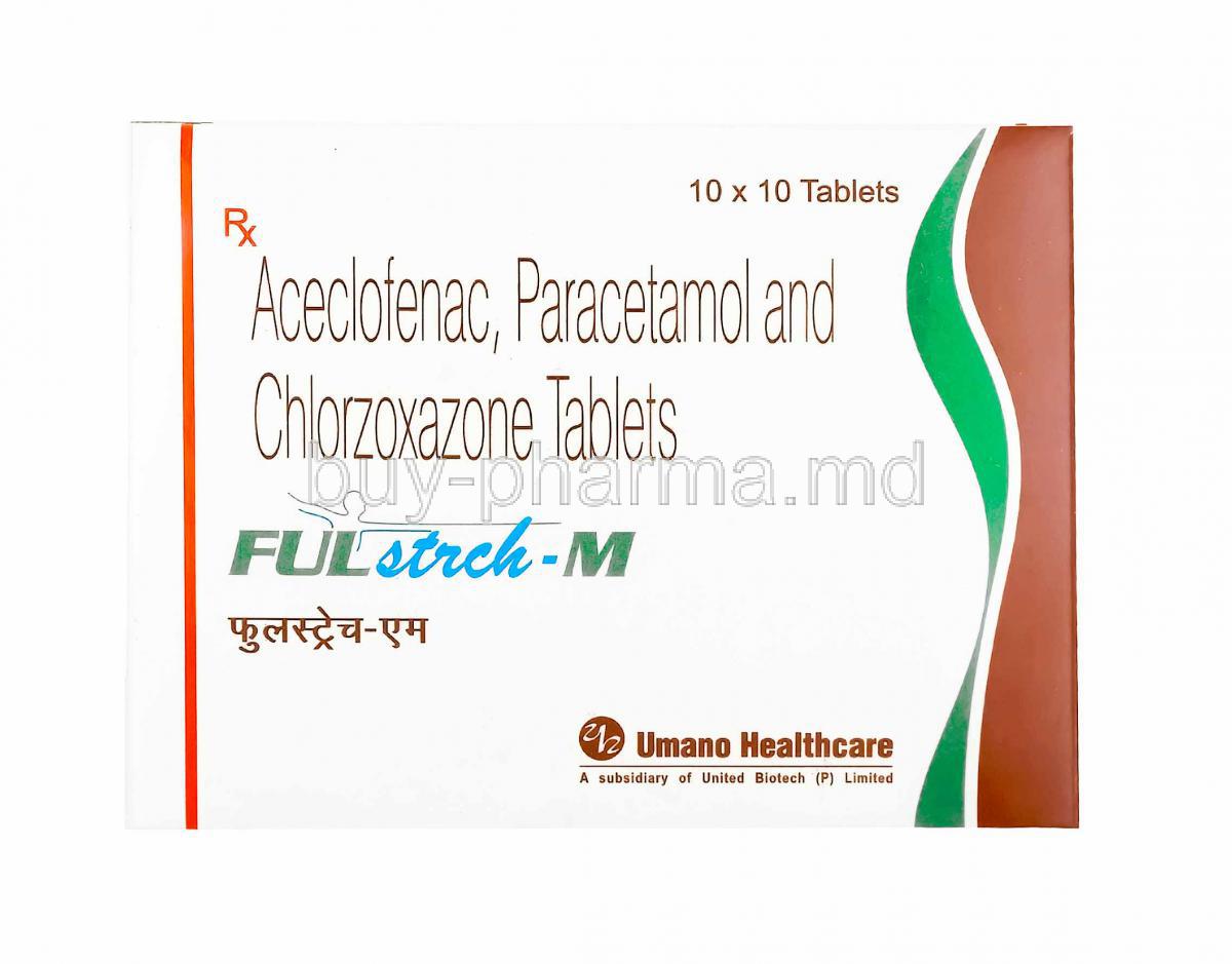 Fulstrch M, Aceclofenac, Paracetamol and Chlorzoxazone