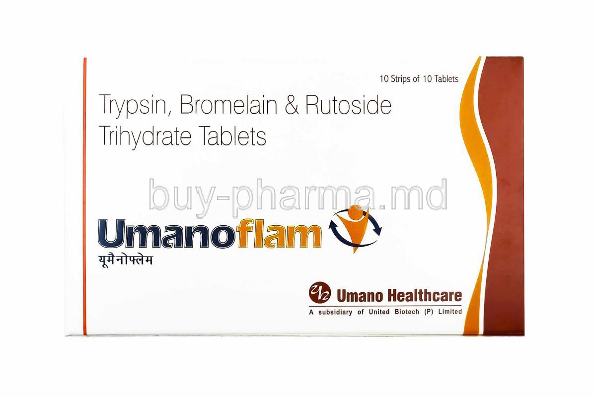 Umanoflam, Trypsin, Bromelain and Rutoside Trihydrate