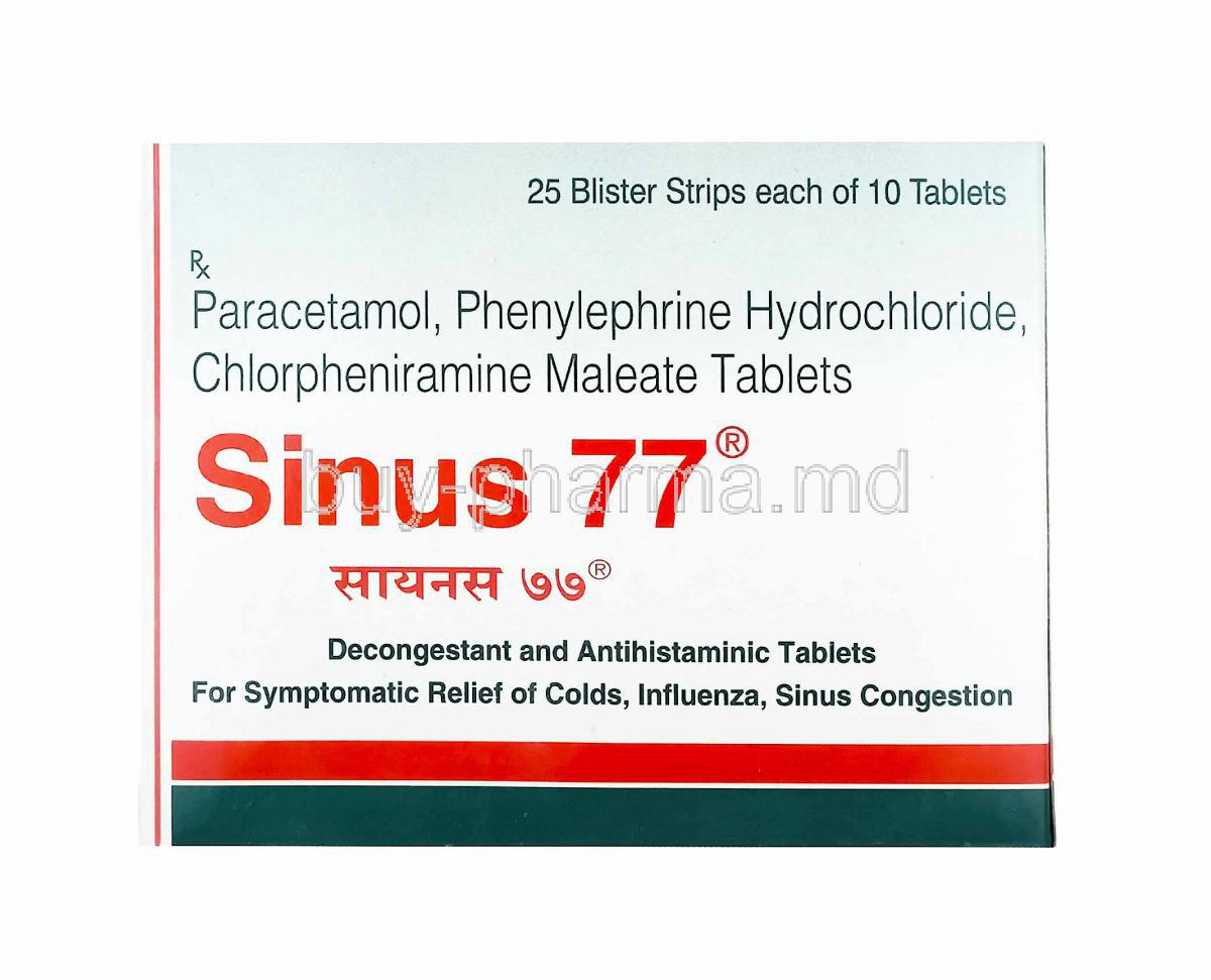 Sinus 77, Chlorpheniramine, Paracetamol and Phenylephrine