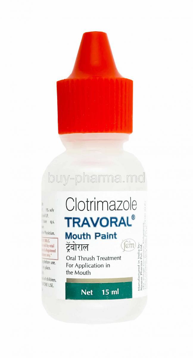 Travoral Mouth Paint, Clotrimazole bottle