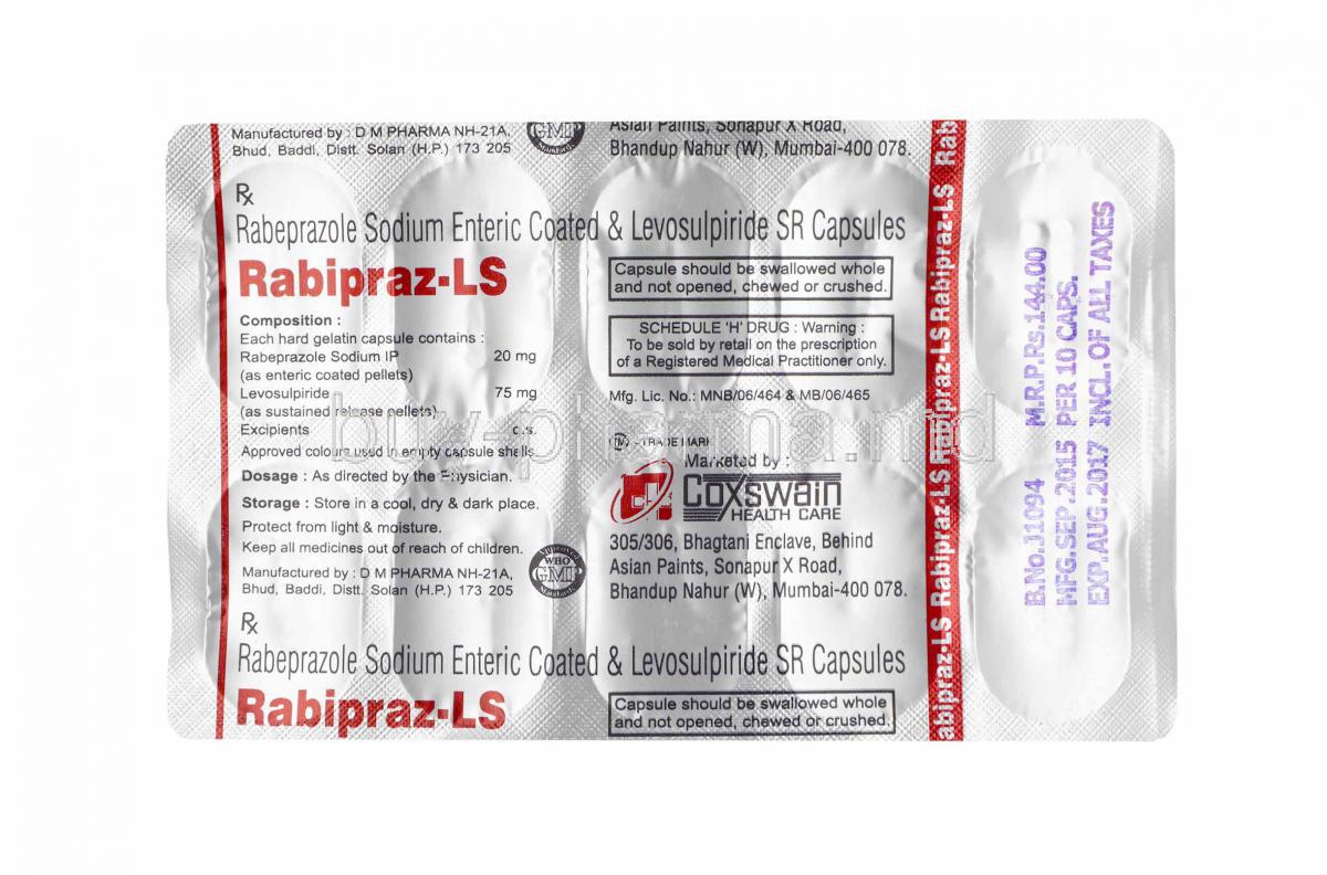 Rabipraz LS, Levosulpiride and Rabeprazole tablets back