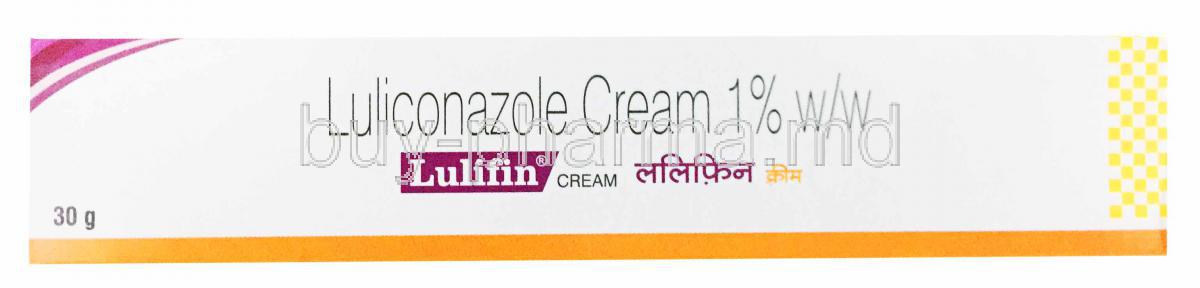 Luliconazole Cream, 30g 1%, lulifin cream, Box front presentation