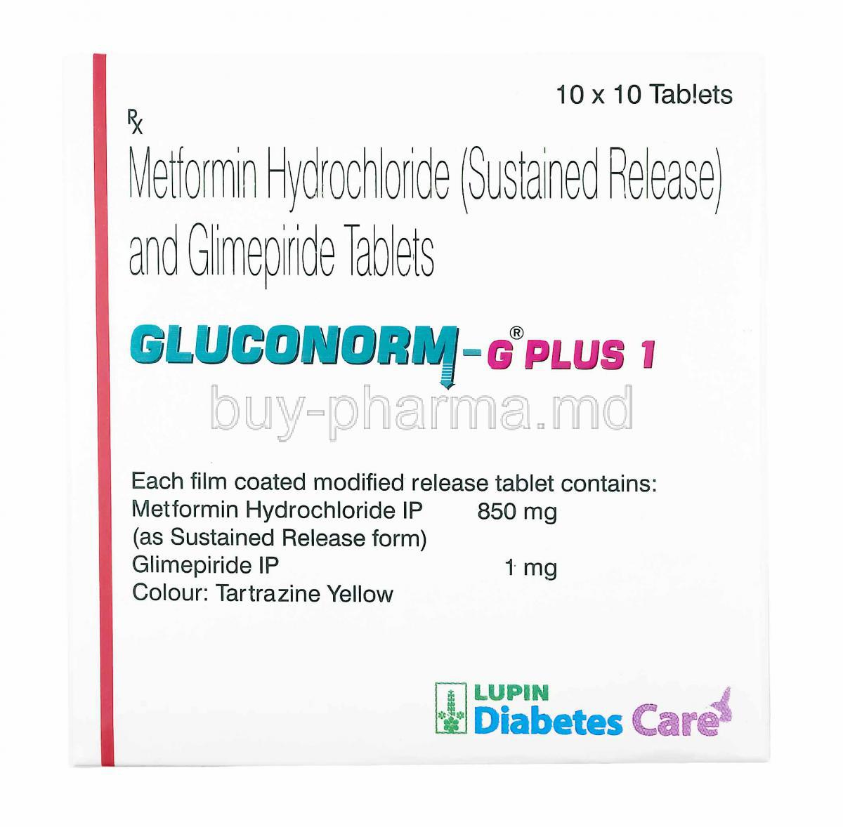 Gluconorm-G Plus, Glimepiride and Metformin 1mg