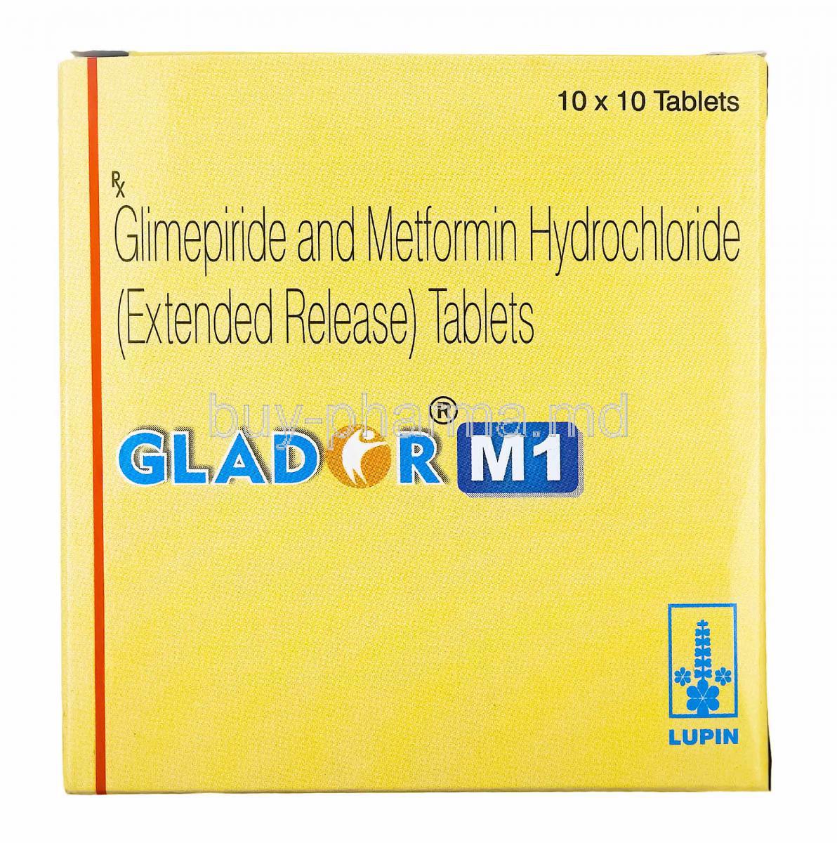Glador M, Glimepiride and Metformin 1mg
