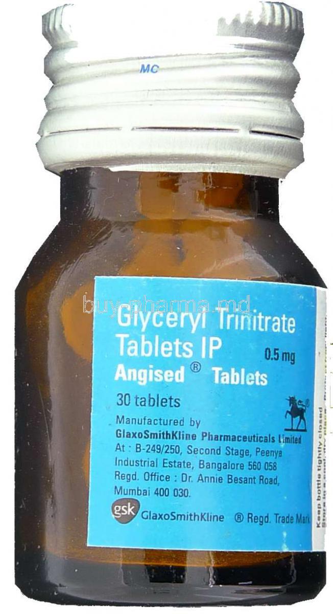 Angised, Glyceryl Trinitrate 0.5 mg Tablets