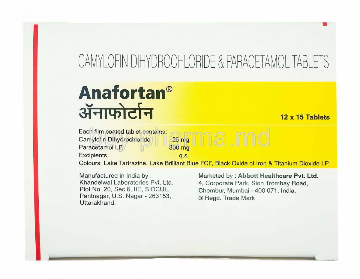 Anafortan, Camylofin and Paracetamol