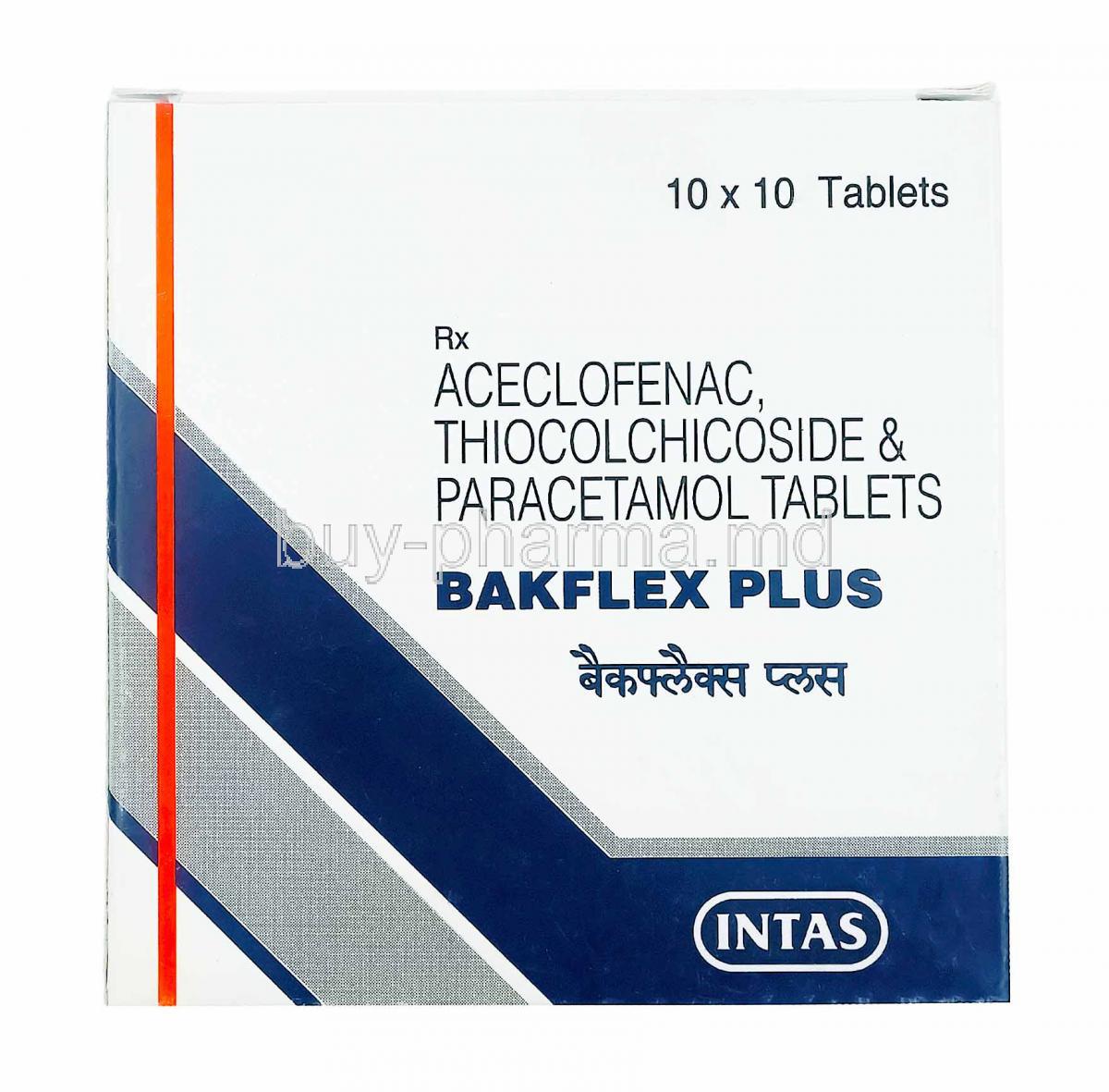 Bakflex Plus, Thiocolchicoside, Aceclofenac and Paracetamol