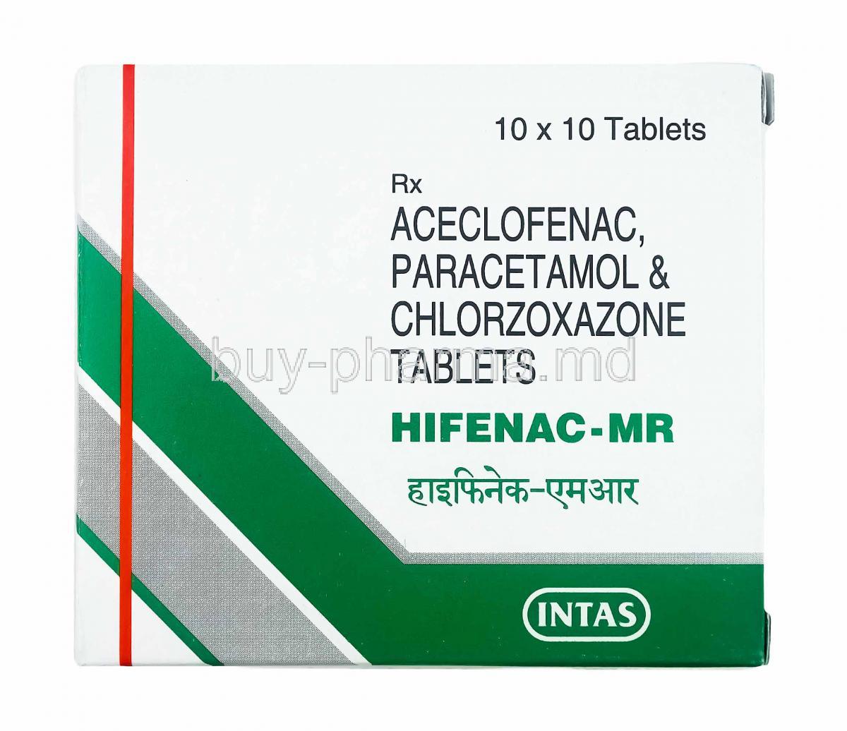 Hifenac-MR, Aceclofenac, Paracetamol and Chlorzoxazone