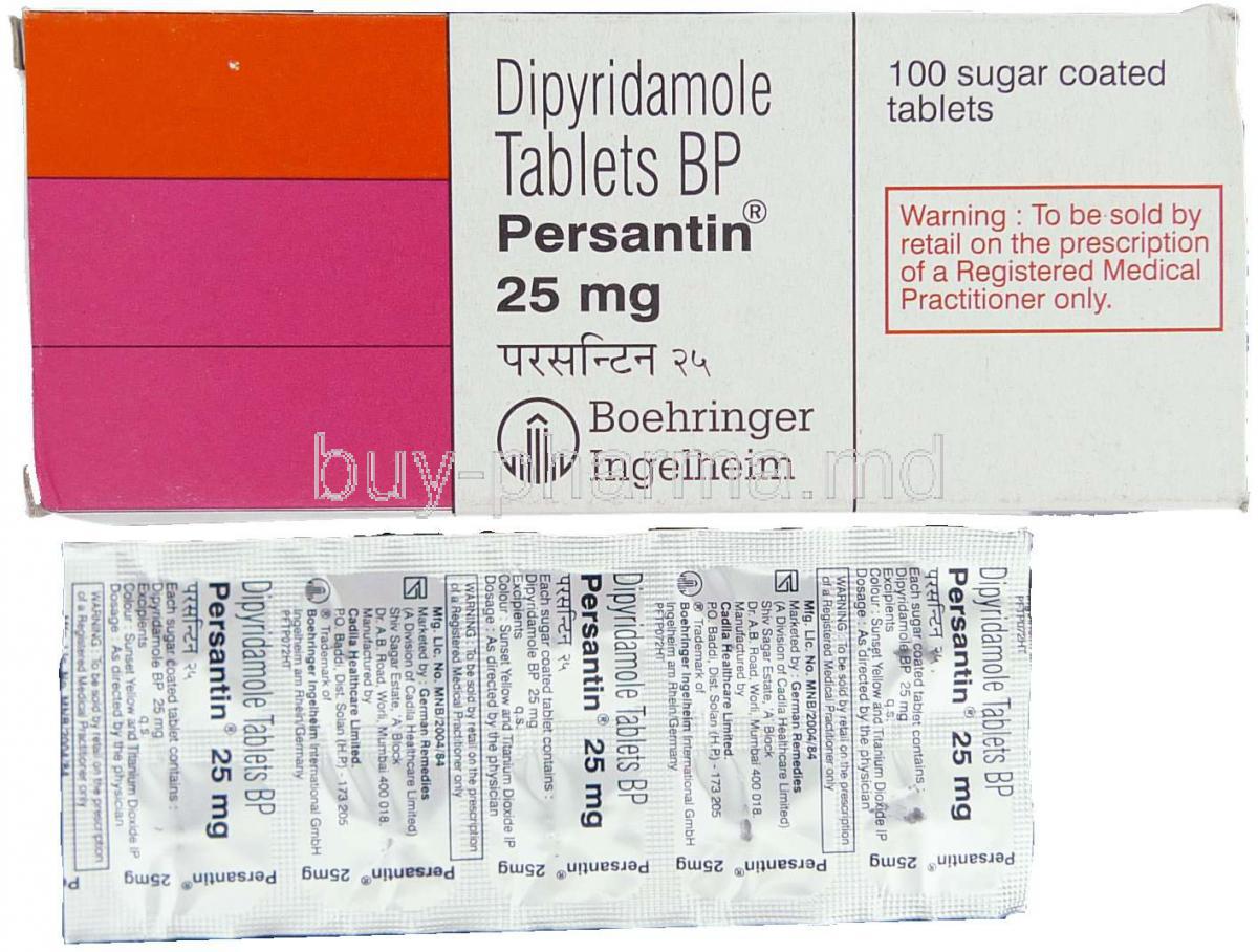 Persantin, Generic  Persantin,  Dipyridamole 25 Mg Tablet