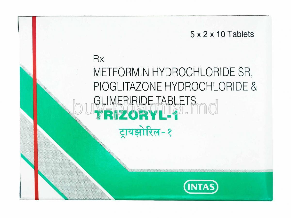 Trizoryl, Glimepiride, Metformin and Pioglitazone 1mg