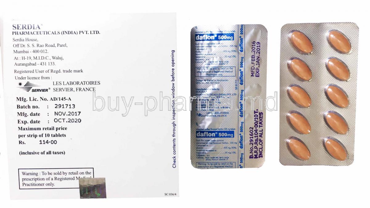 Daflon – Diosmin Hesperidin 500mg (20 Tab) – Pharmacy PVR