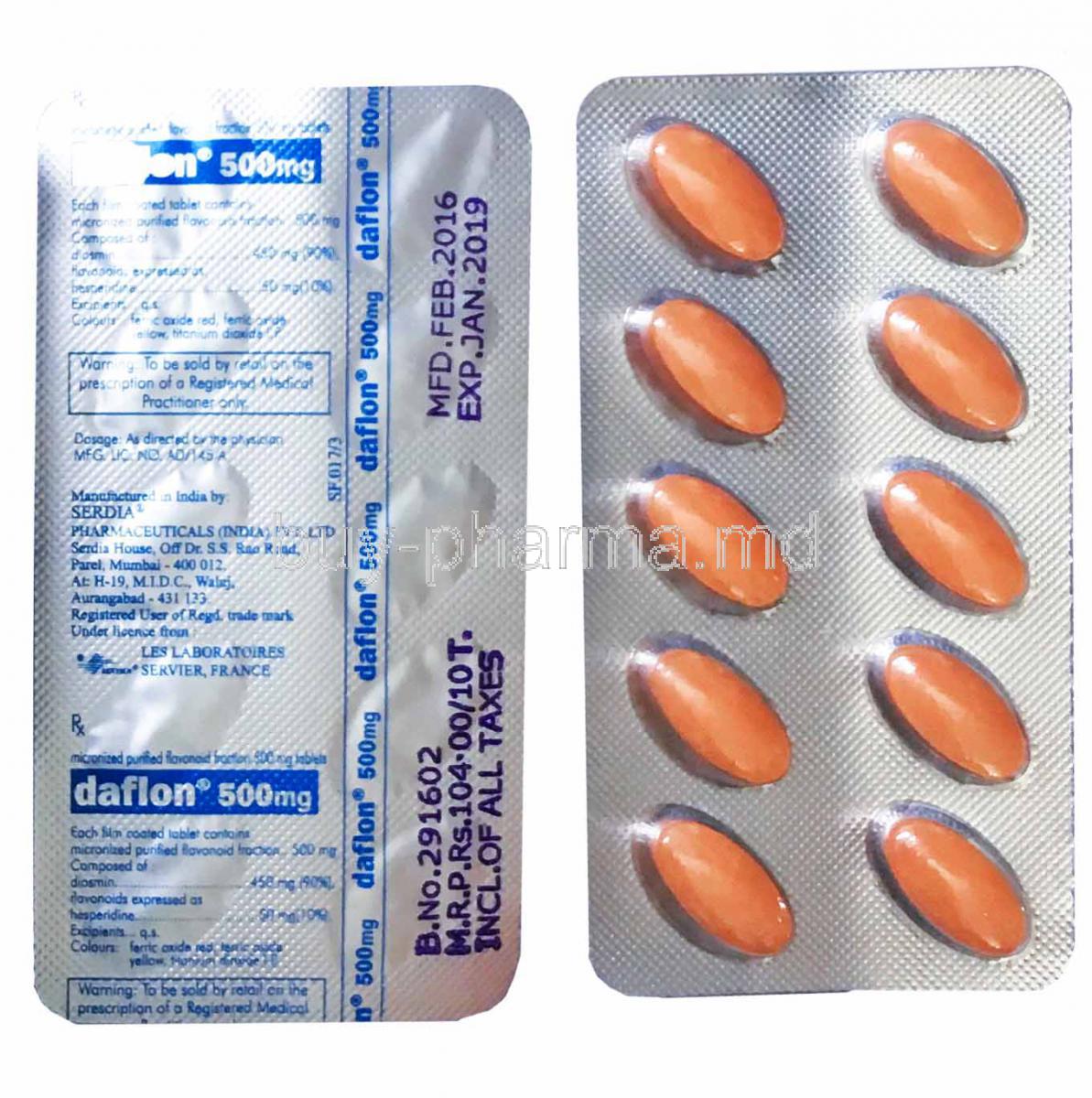 Daflon 500mg Tablet for Treatment of Haemorrhoids Available in Wuse 2 -  Vitamins & Supplements, Pharmacy Delivery Limited