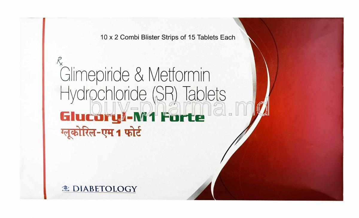 Glucoryl-M Forte, Glimepiride and Metformin 1mg