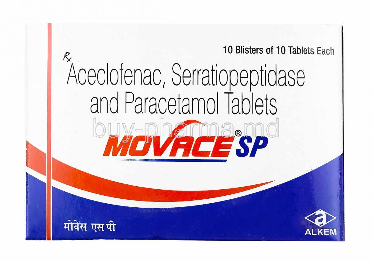 Movace SP, Aceclofenac, Paracetamol and Serratiopeptidase