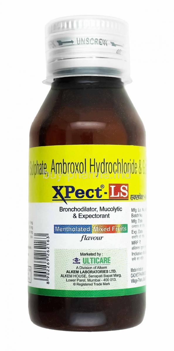 XPect-LS Syrup, Ambroxol, Levosalbutamol and Guaifenesin
