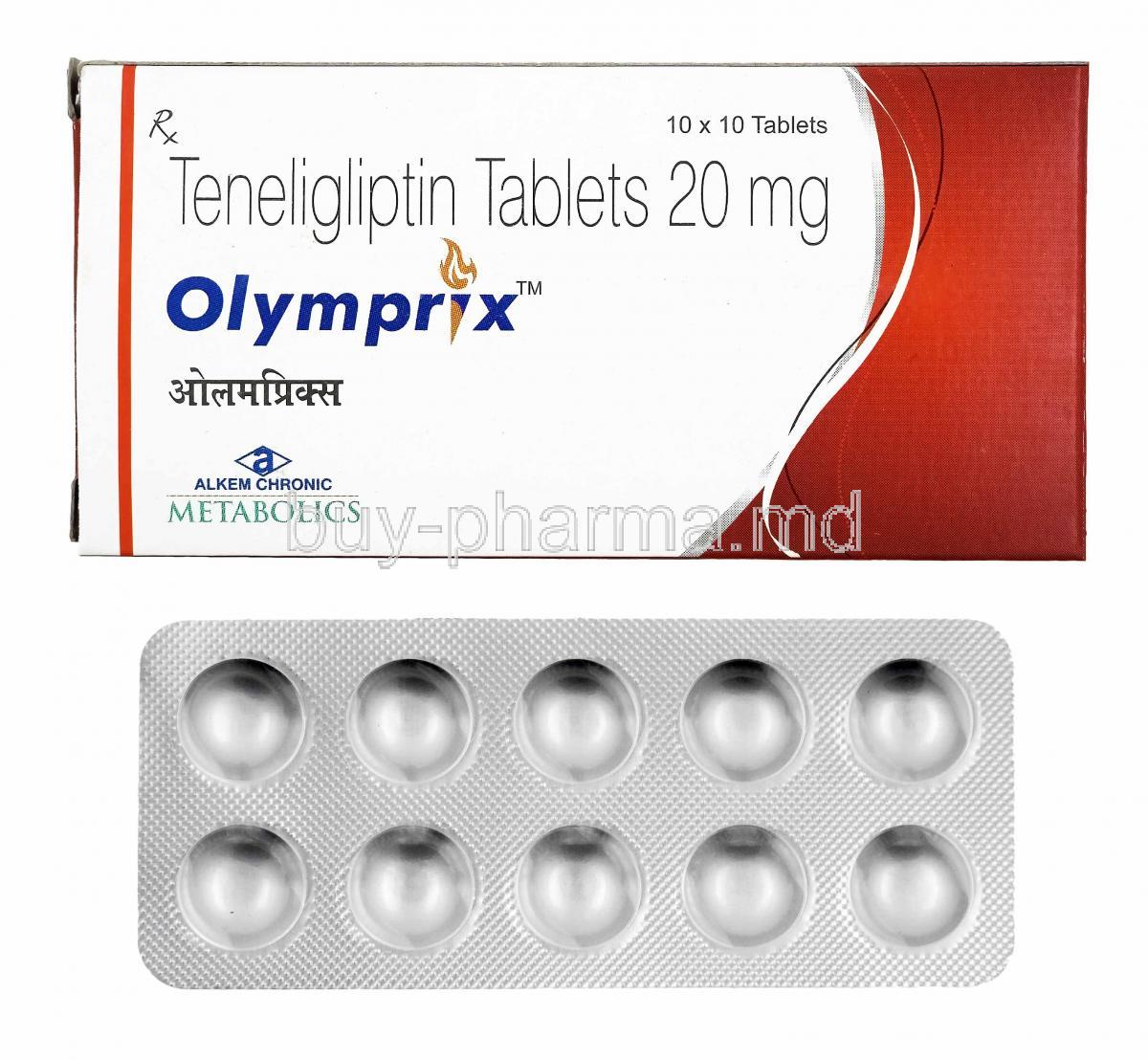 Olymprix, Teneligliptin box and tablets
