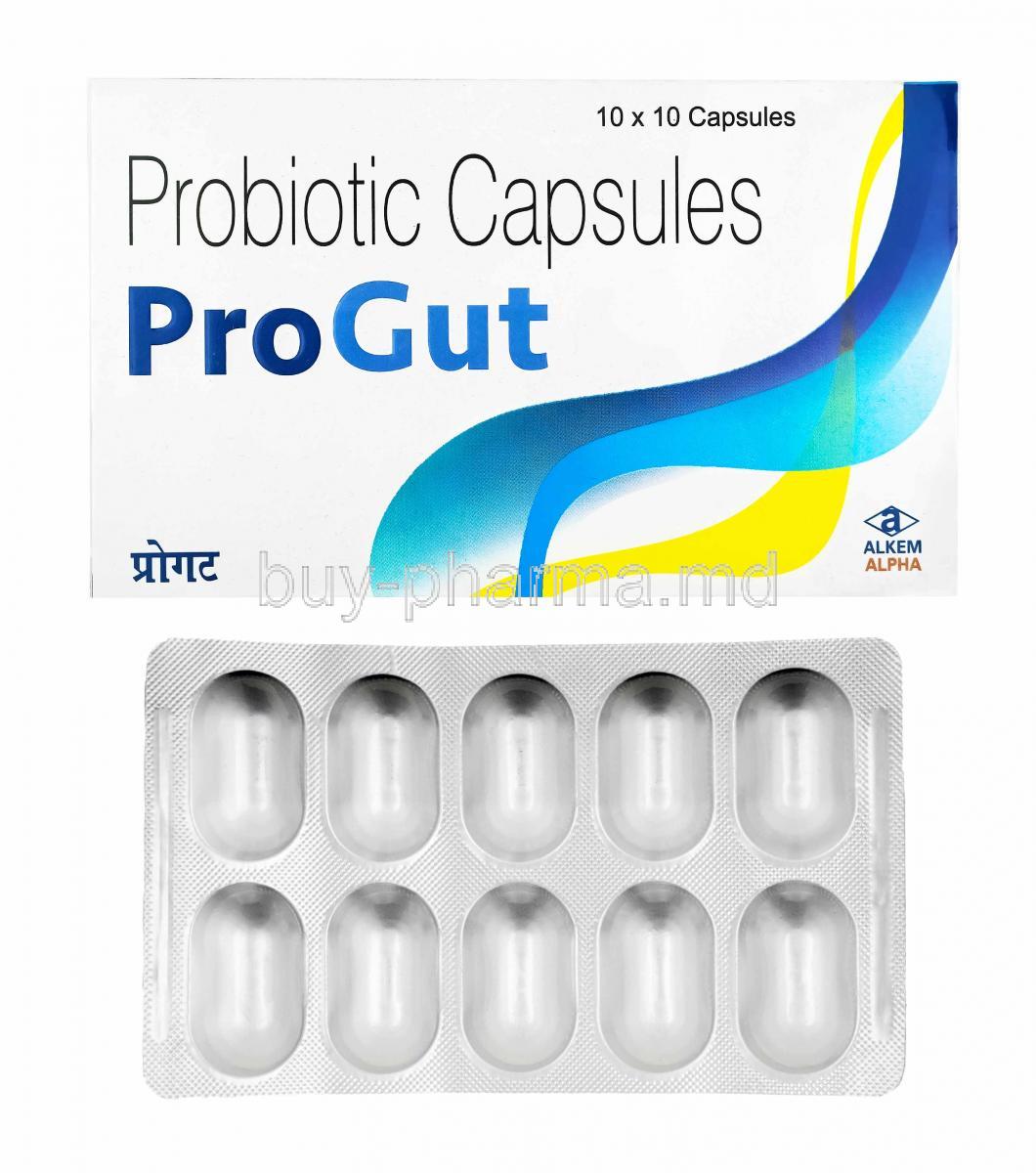 Progut, box and capsules