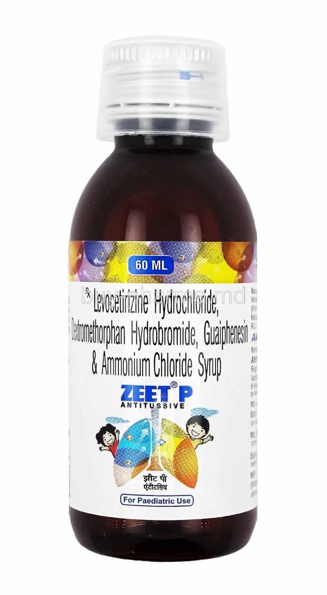 Zeet P Syrup, Ammonium Chloride, Dextromethorphan, Guaifenesin and Levocetirizine
