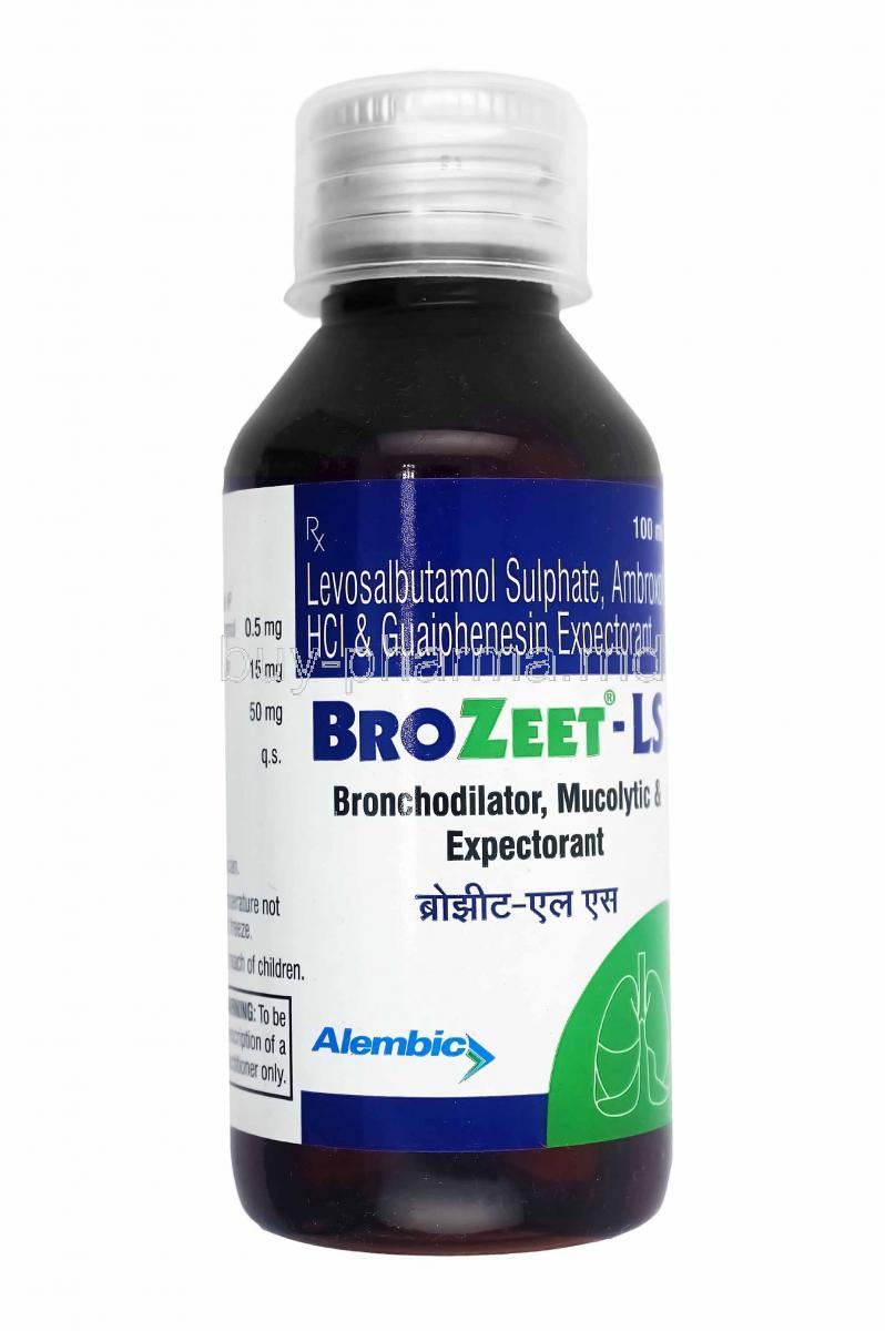 Brozeet-LS Syrup, Ambroxol, Levosalbutamol and Guaifenesin