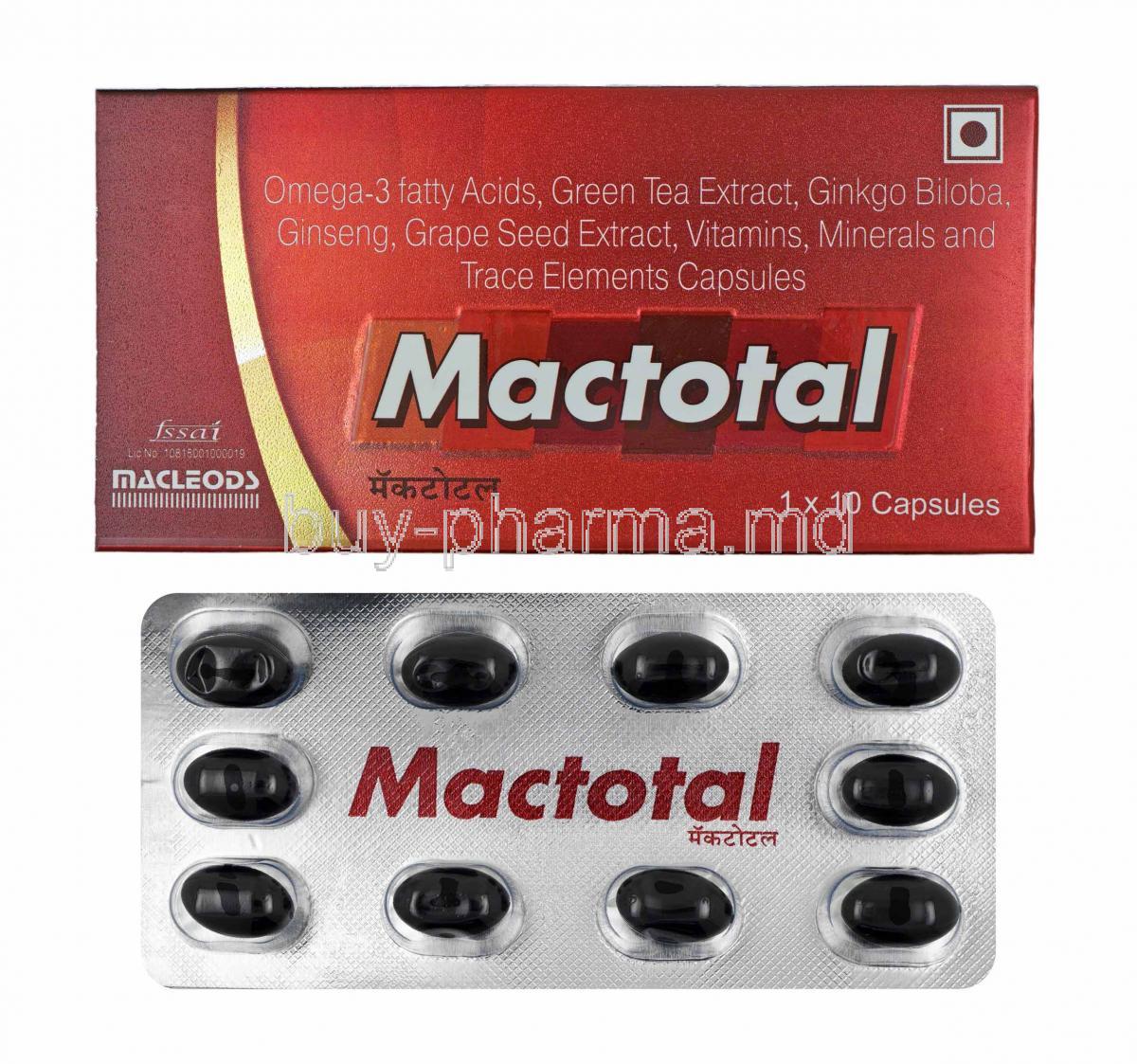 Mactotal box and capsules