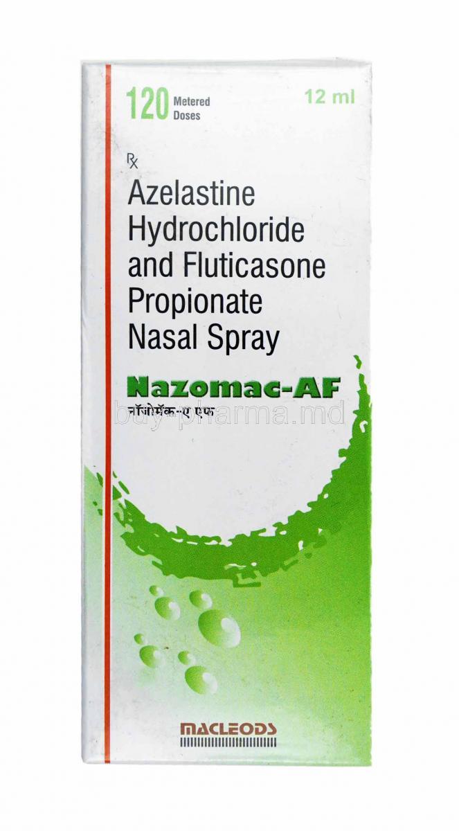 Nazomac-AF Nasal Spray, Fluticasone and Azelastine box