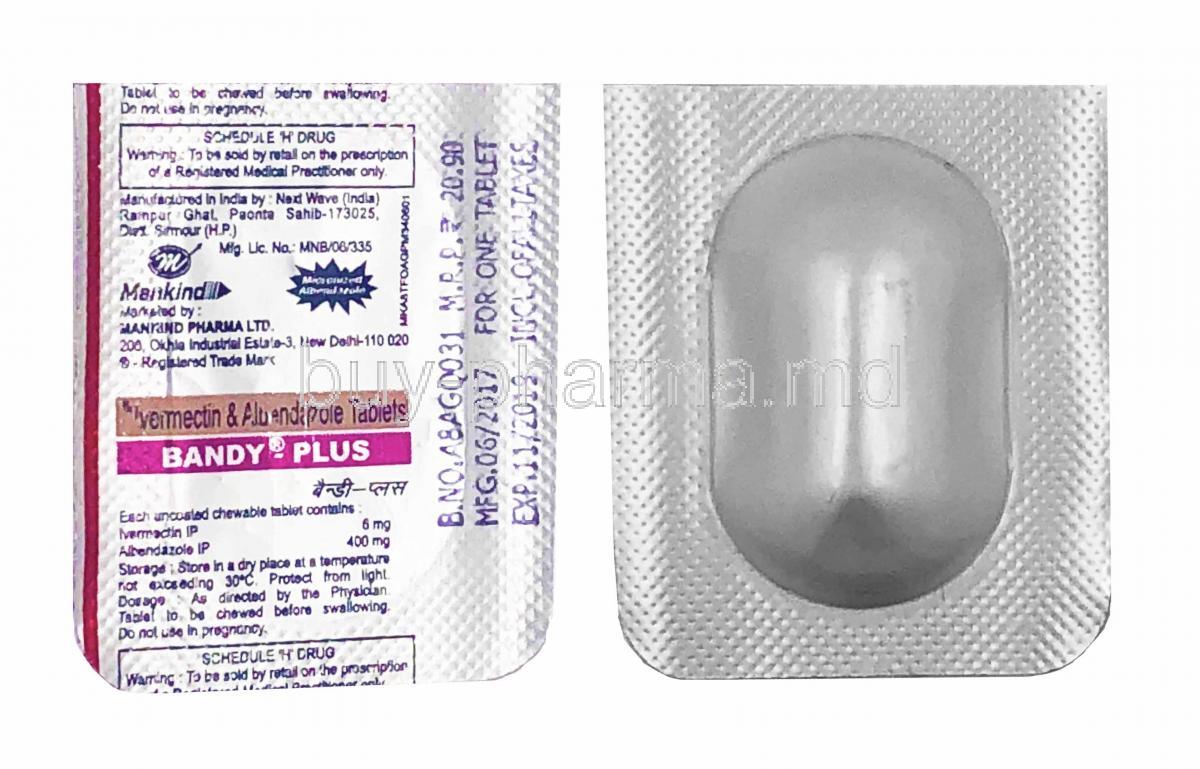Bandy Plus, Albendazole and Ivermectin tablet