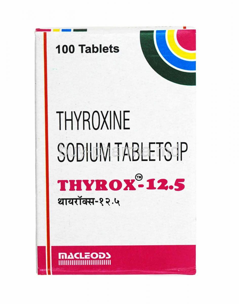 Thyrox, Thyroxine Sodium 12.5mcg box