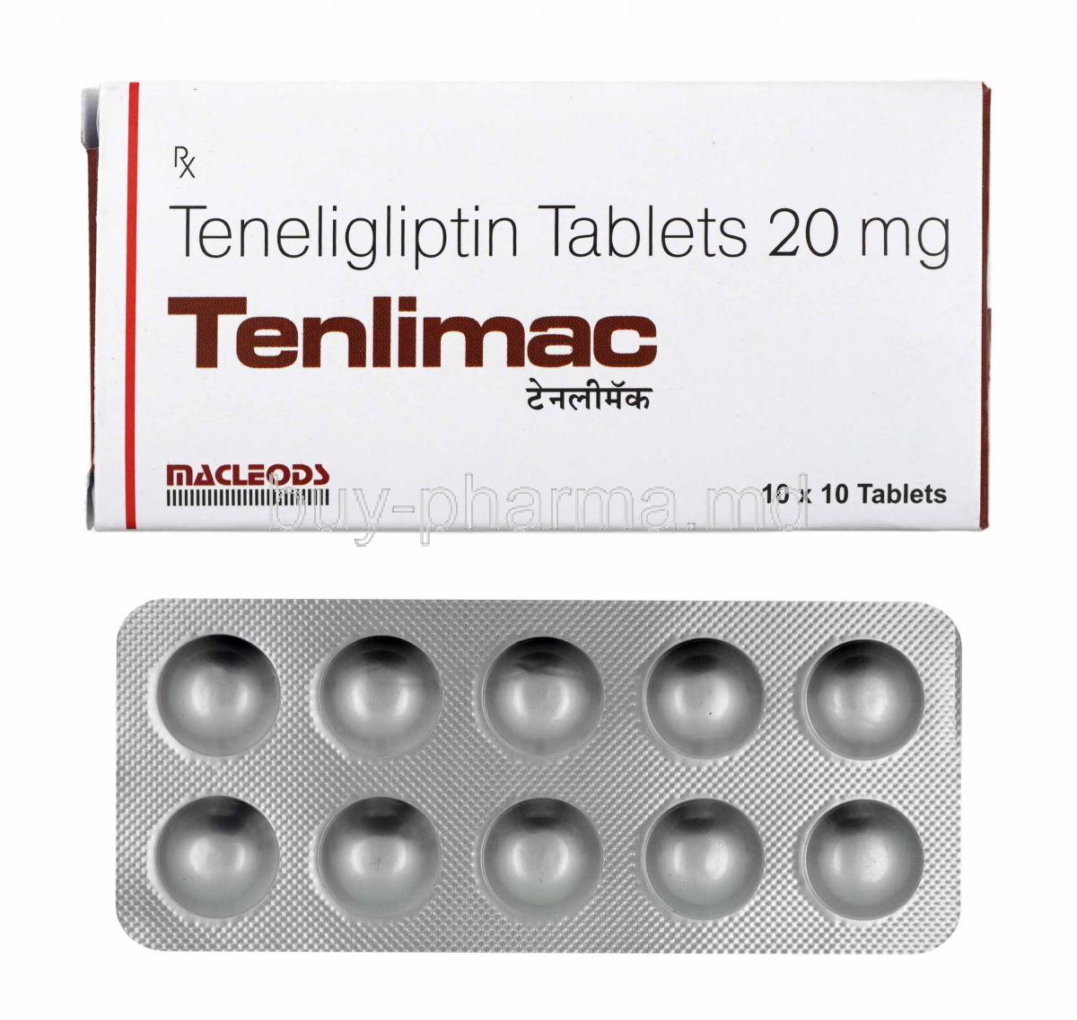 Tenlimac, Teneligliptin box and tablets