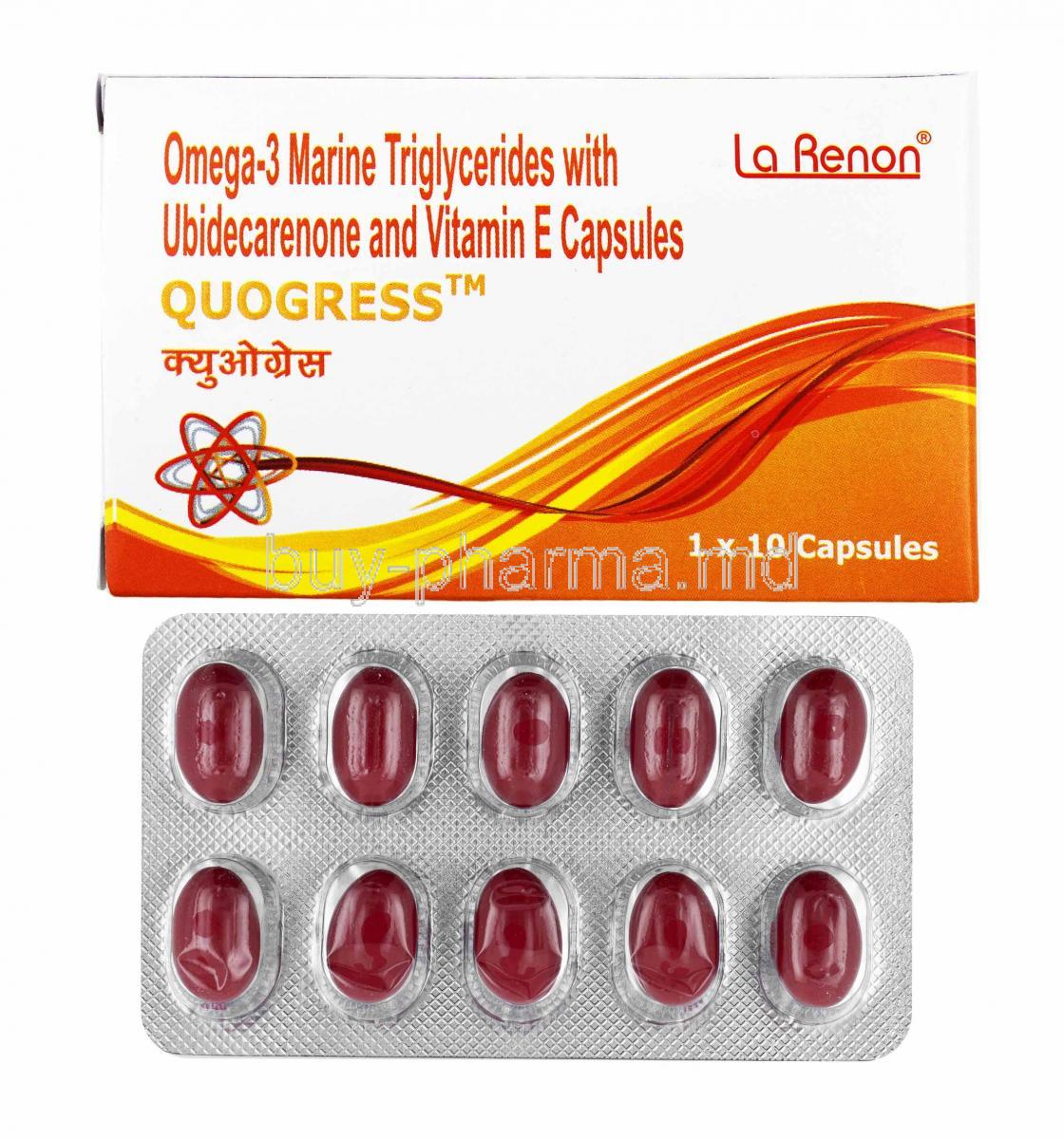 omega 3 marine triglycerides with ubidecarenone and vitamin e capsules