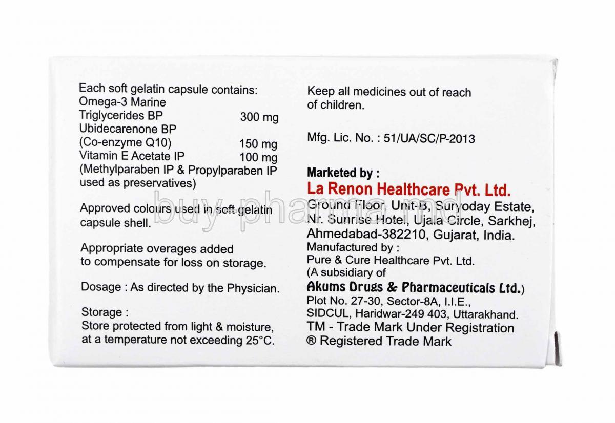 omega 3 marine triglycerides with ubidecarenone and vitamin e