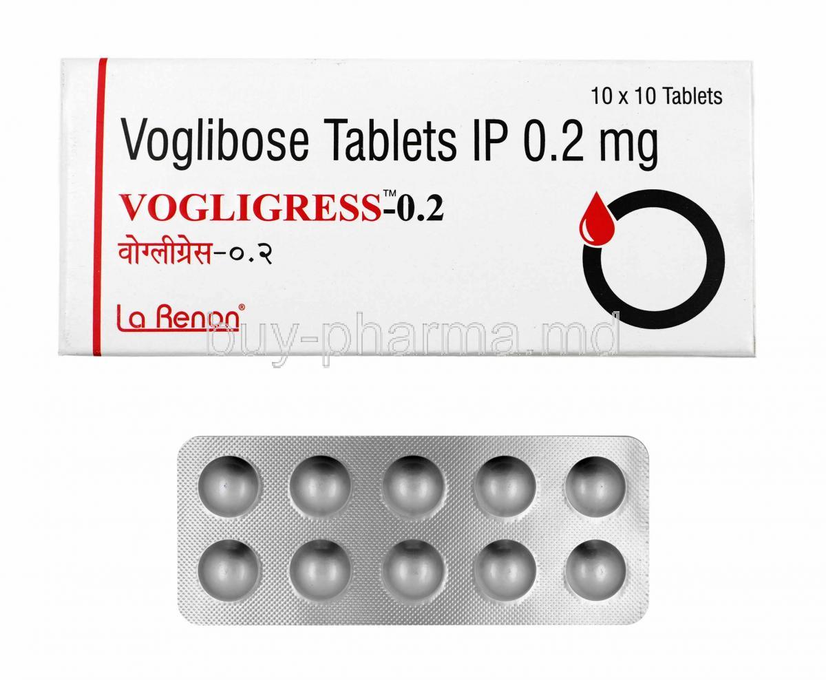 Vogligress, Voglibose 0.2mg box and tablets