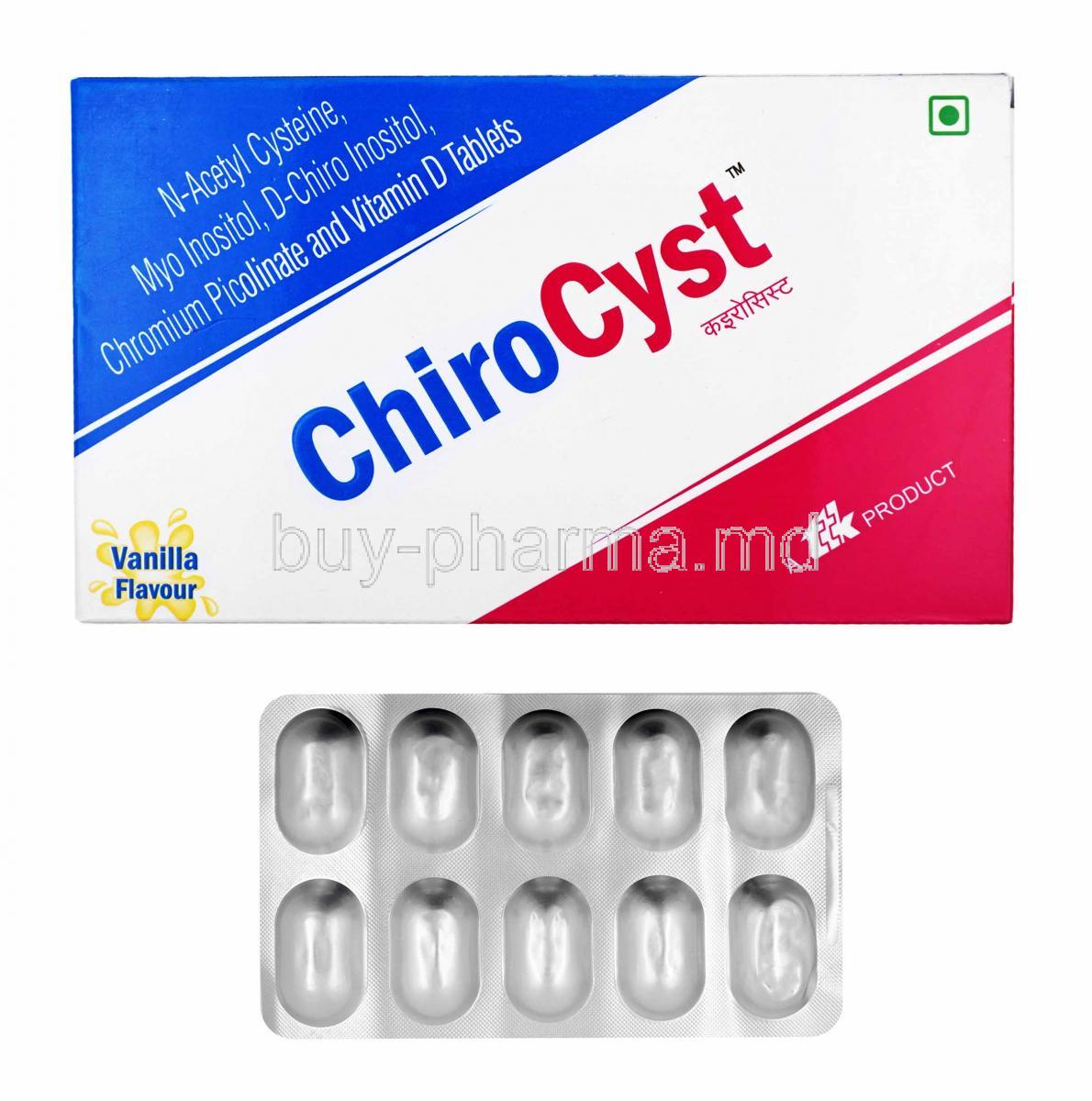 Chirocyst box and tablets