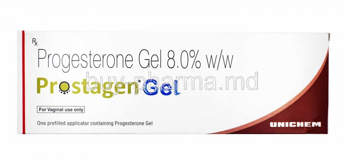 Prostagen Vaginal Gel, Progesterone box