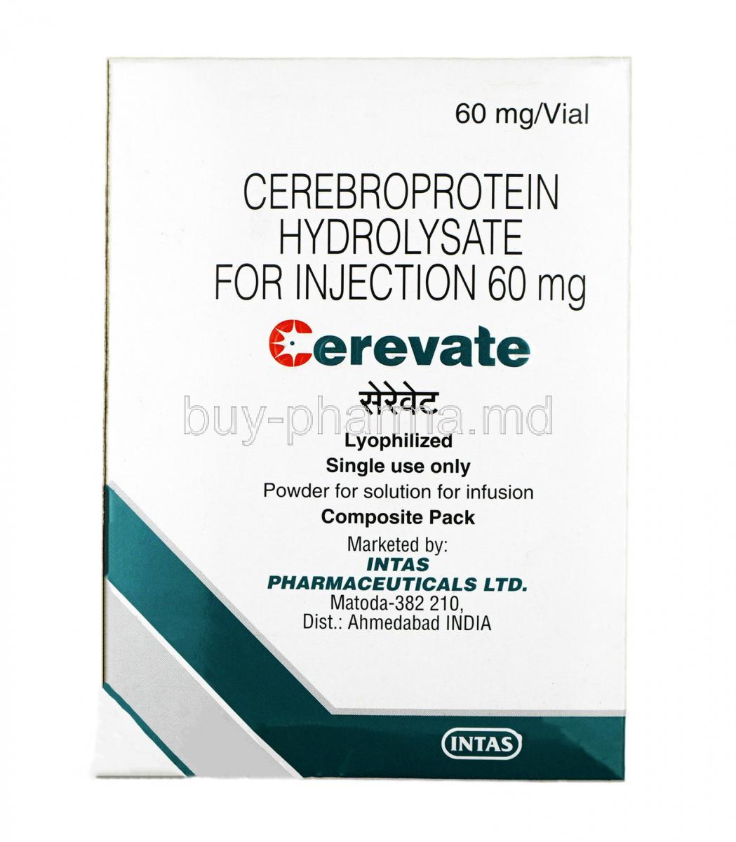 Cerevate,Cerebroprotein Hydrolysate,  60 mg,  Injection(vial) box